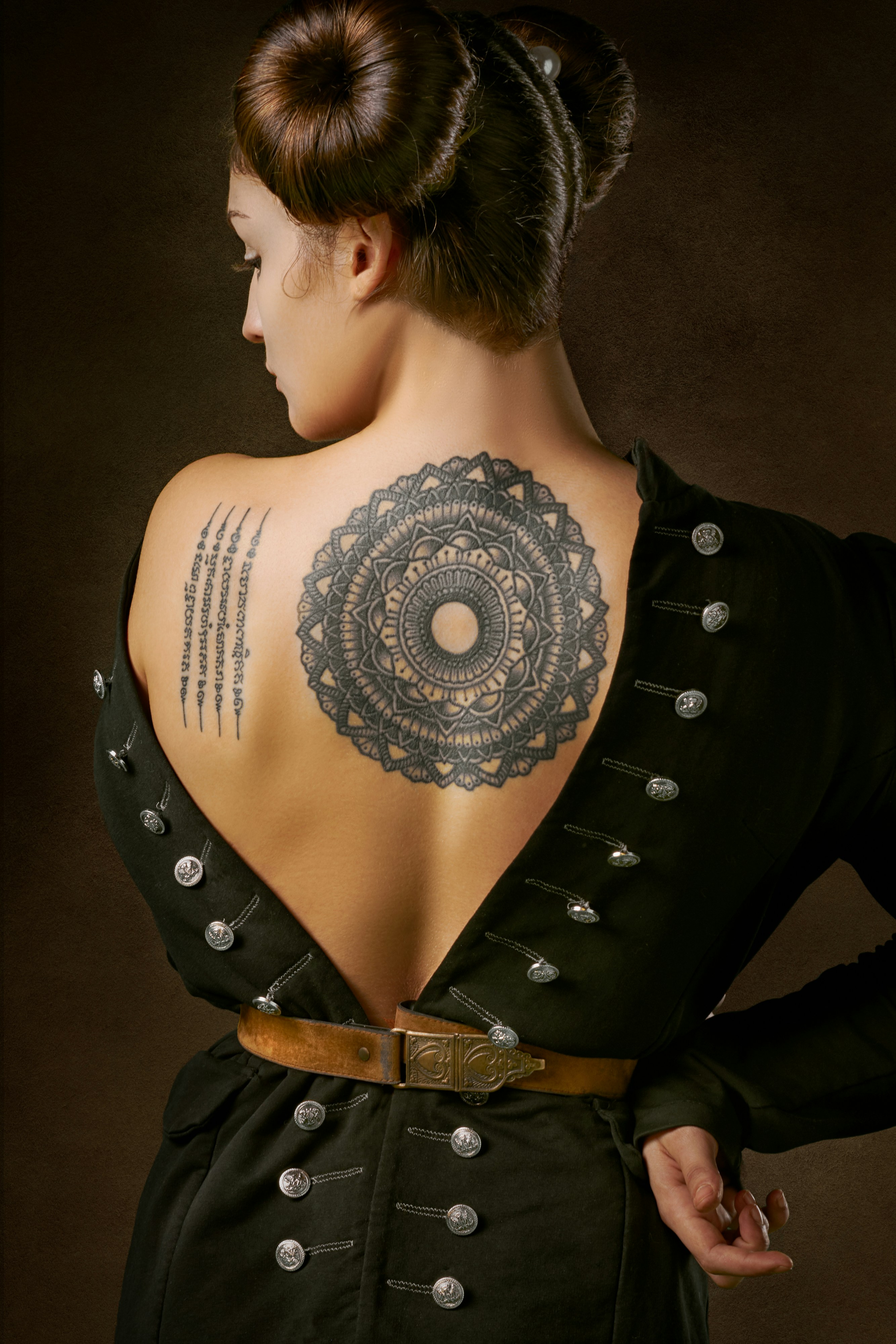 Mandala geometric back piece by Yuki Tanaka